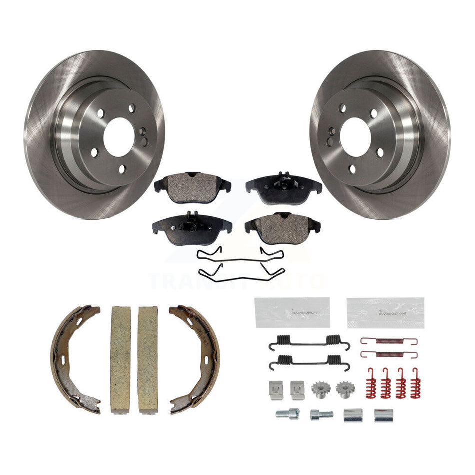Rear Disc Rotors Semi-Metallic Pads Parking Shoes And Hardware Kit For Mercedes-Benz E350 K8F-105393