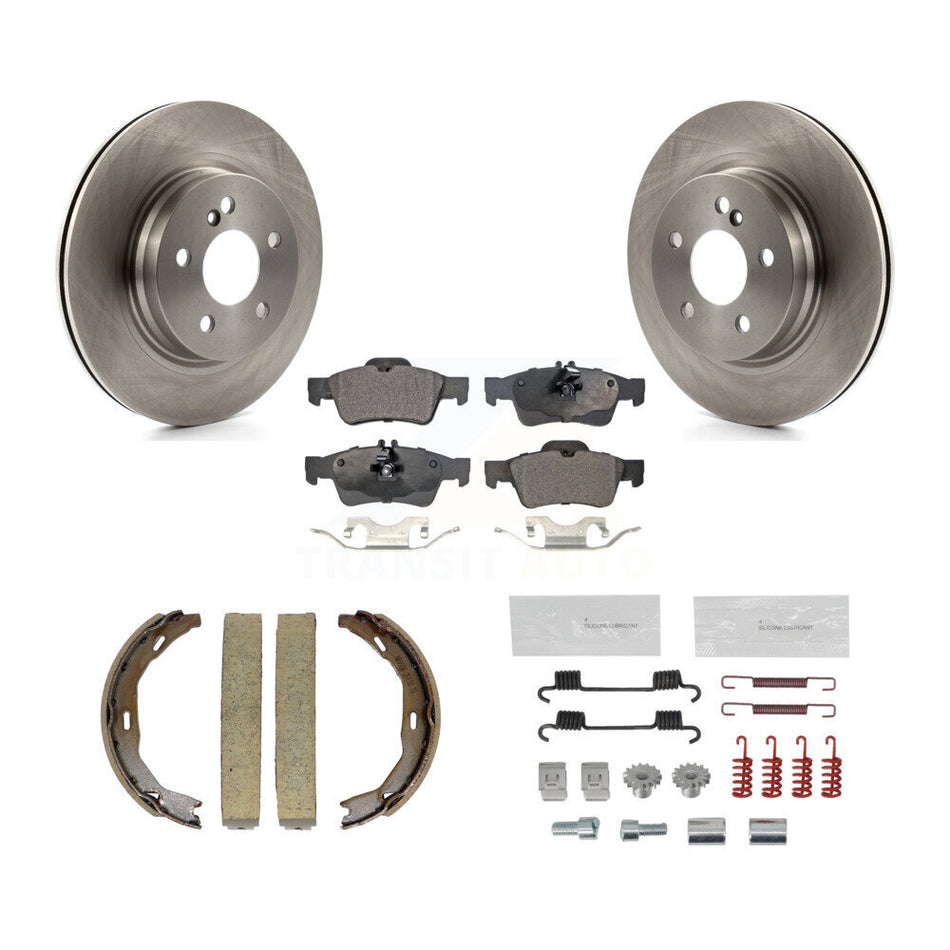 Rear Disc Rotors Semi-Metallic Pads Parking Shoes And Hardware Kit For Mercedes-Benz E550 K8F-105395