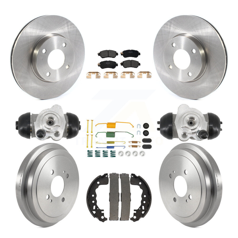 Front Rear Disc Brake Rotors Semi-Metallic Pads And Drum Kit (9Pc) For Nissan Kicks Versa K8F-105412