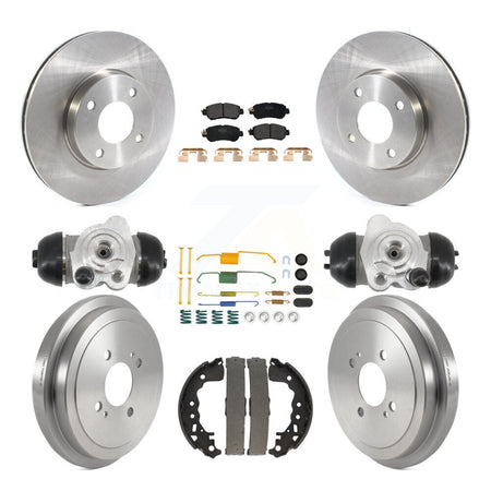 Front Rear Disc Brake Rotors Semi-Metallic Pads And Drum Kit (9Pc) For Nissan Kicks Versa K8F-105412
