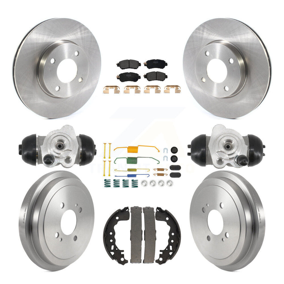 Front Rear Disc Brake Rotors Semi-Metallic Pads And Drum Kit (9Pc) For Nissan Kicks Versa K8F-105412