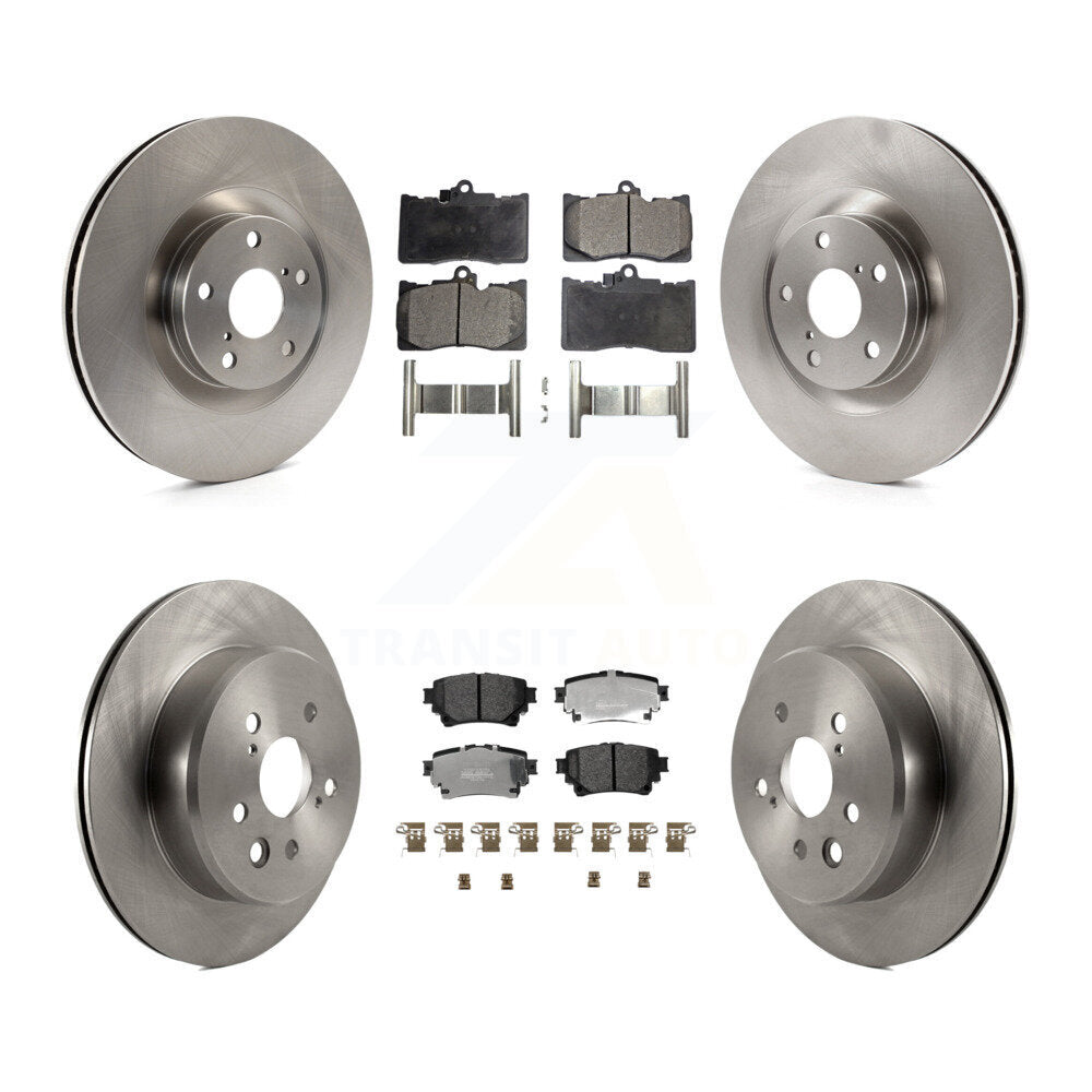 Front Rear Disc Brake Rotor & Semi-Metallic Pad Kit (6Pc) For 2021 Lexus IS350 RC350 Base K8F-105414