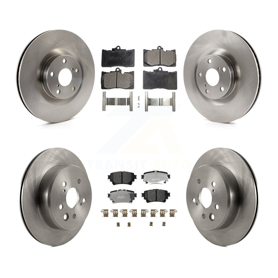 Front Rear Disc Brake Rotor & Semi-Metallic Pad Kit (6Pc) For 2021 Lexus IS350 RC350 Base K8F-105414