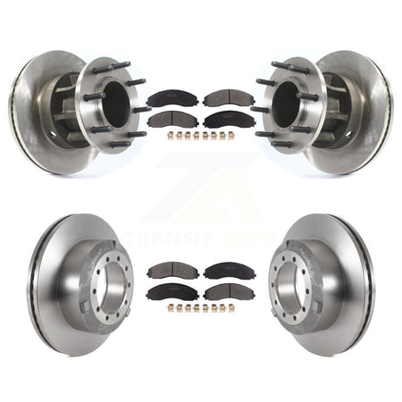 Front Rear Disc Brake Rotor & Semi-Metallic Pad Kit For Ford F-450 Super Duty F-550 4 X 2 K8F-105416
