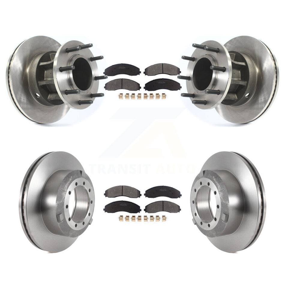 Front Rear Disc Brake Rotor & Semi-Metallic Pad Kit For Ford F-450 Super Duty F-550 4 X 2 K8F-105416