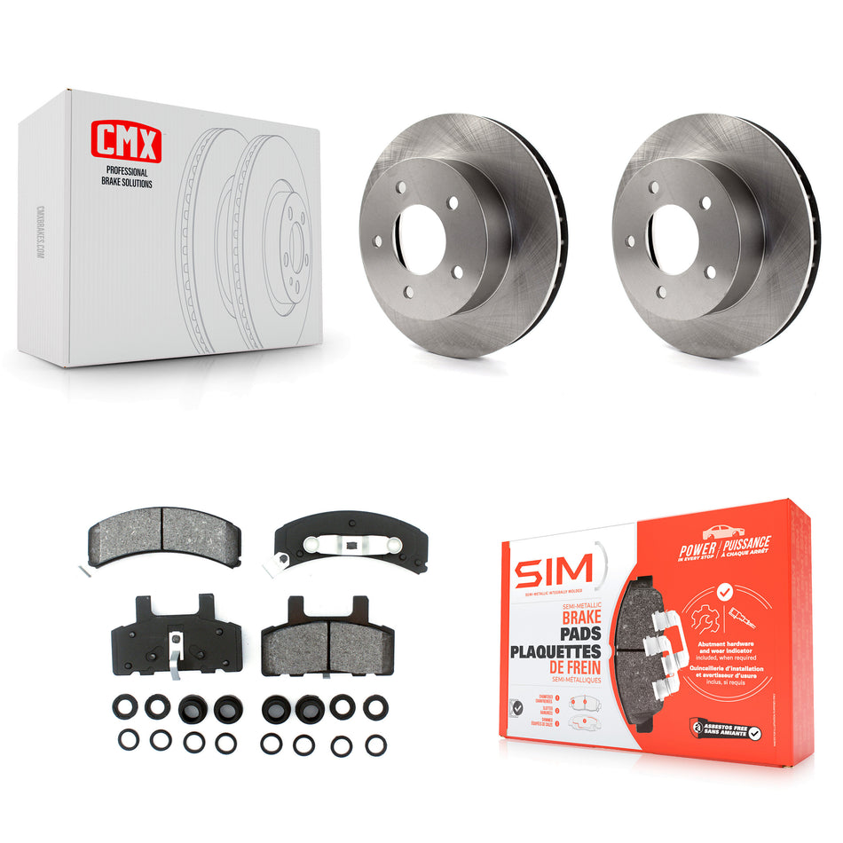 Front Disc Brake Rotors And Semi-Metallic Pads Kit For 1990-2002 Chevrolet Astro GMC Safari AWD K8S-100004