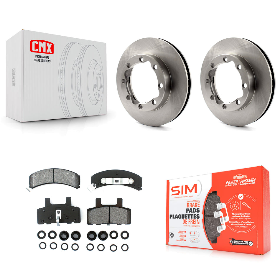 Front Disc Brake Rotors And Semi-Metallic Pads Kit For K1500 Suburban GMC Chevrolet K2500 K8S-100010
