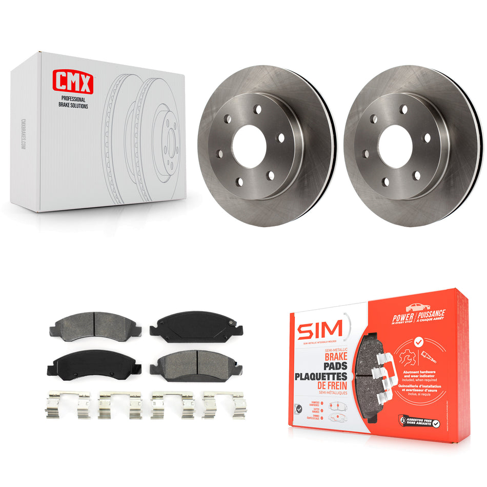 Front Disc Brake Rotors And Semi-Metallic Pads Kit For 2007 GMC Sierra 1500 rear brakes K8S-100021