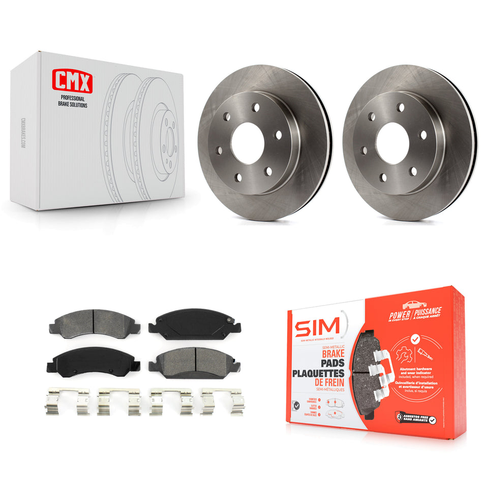 Front Disc Brake Rotors And Semi-Metallic Pads Kit For 2007 GMC Sierra 1500 rear brakes K8S-100021