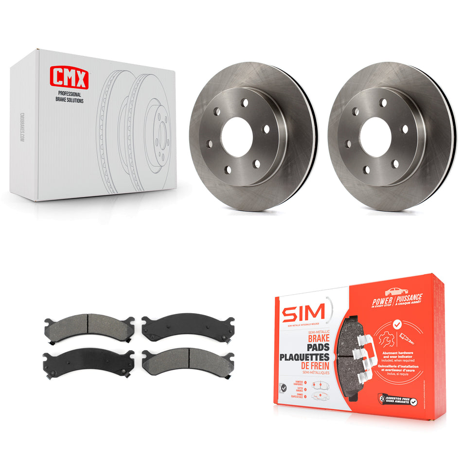 Front Disc Brake Rotors And Semi-Metallic Pads Kit For 2006-2006 Chevrolet Express 2500 GMC Savana K8S-100022