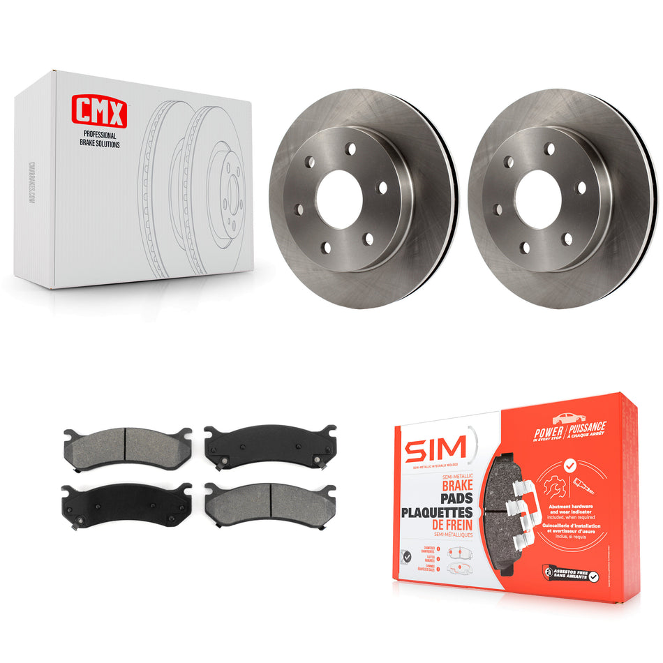 Front Brake Rotors Semi-Metallic Pad Kit For Chevrolet Silverado 1500 GMC Tahoe Sierra Suburban Yukon Avalanche XL Cadillac Classic Escalade Express 2500 Astro ESV EXT Savana K8S-100023