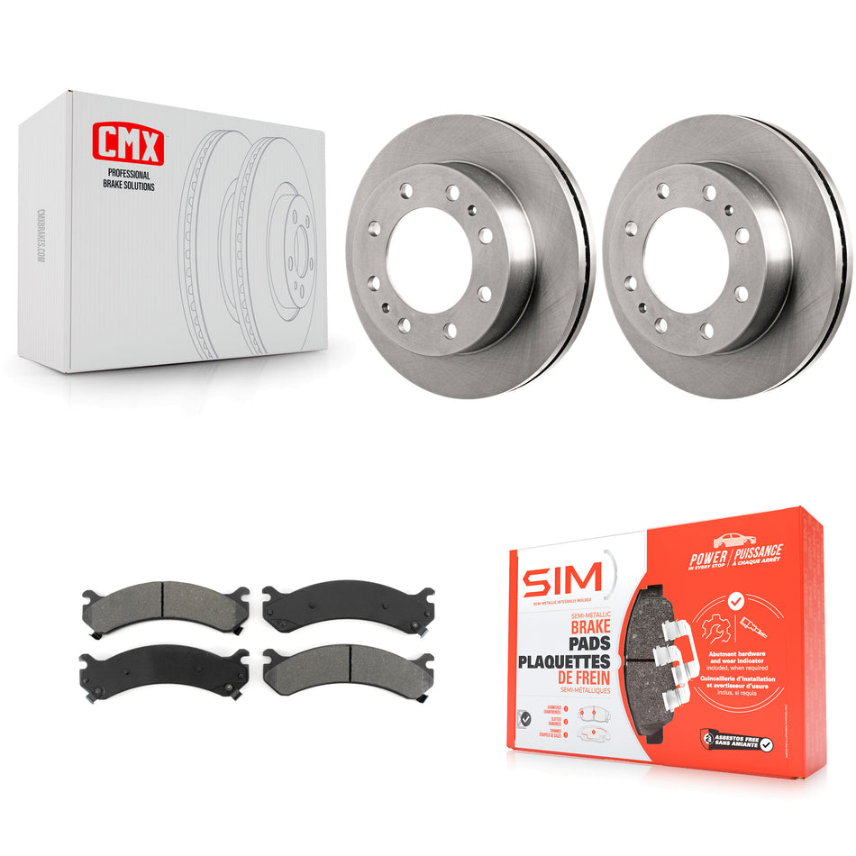 Front Disc Brake Rotors And Semi-Metallic Pads Kit For Chevrolet Express 3500 GMC Savana Silverado HD Sierra Classic 4500 K8S-100027
