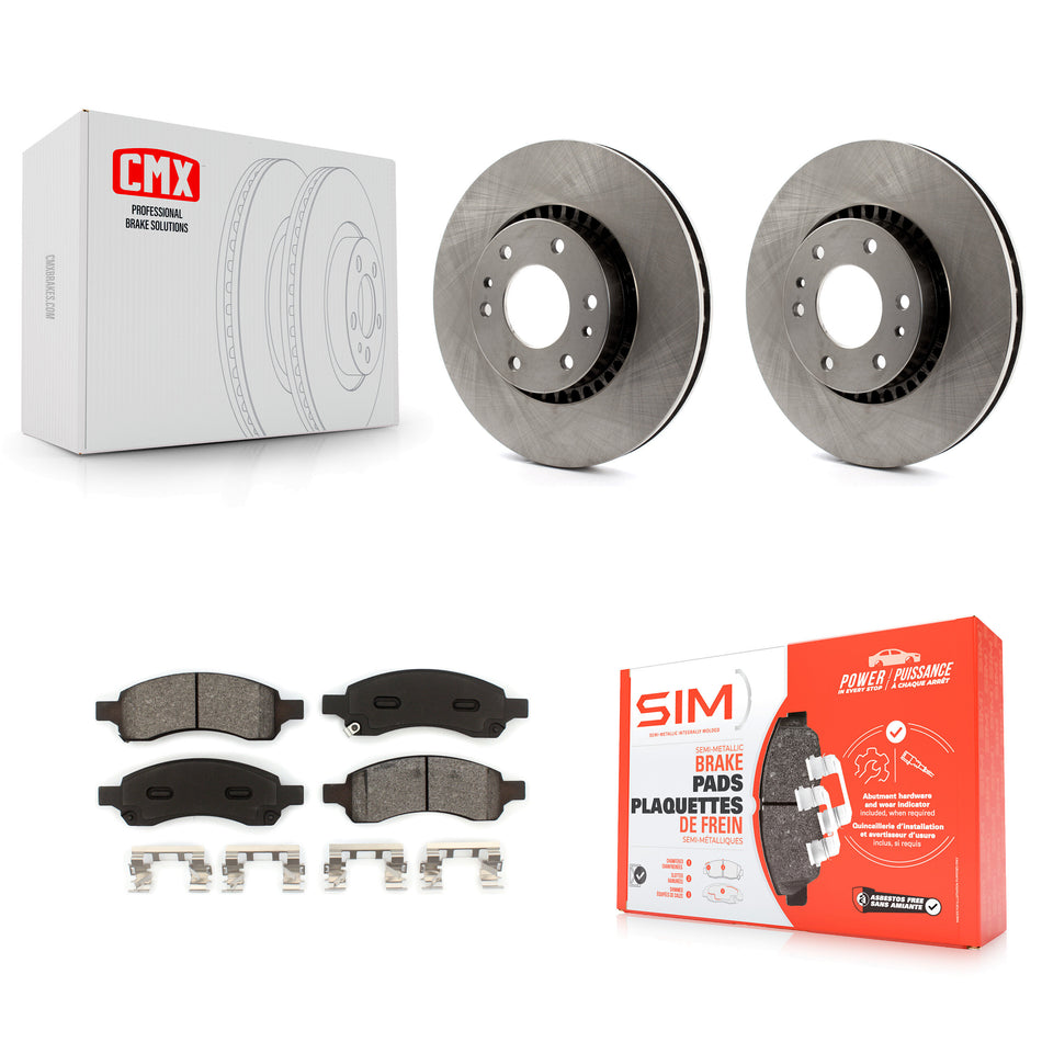 Front Disc Brake Rotors And Semi-Metallic Pads Kit For Chevrolet Trailblazer GMC Envoy EXT XL Buick Rainier Saab 9-7x Isuzu Ascender SSR K8S-100029