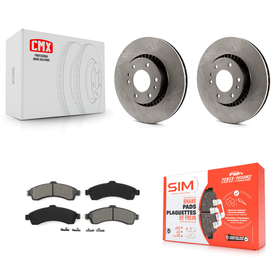 Front Disc Brake Rotors And Semi-Metallic Pads Kit For Chevrolet Trailblazer GMC EXT Envoy XL Buick Rainier XUV SSR Isuzu Ascender Saab 9-7x K8S-100030