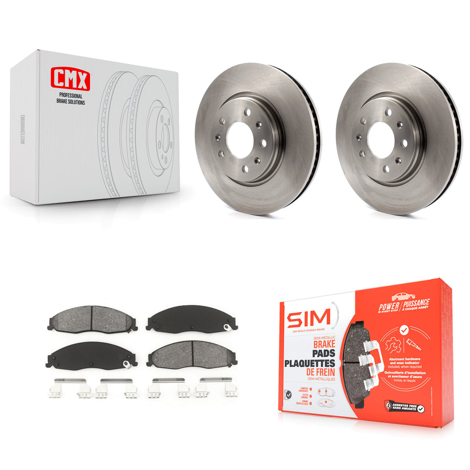 Front Disc Brake Rotors And Semi-Metallic Pads Kit For Cadillac CTS STS K8S-100035