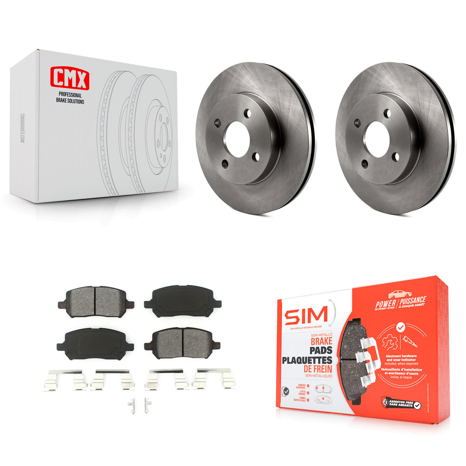 Front Disc Brake Rotors And Semi-Metallic Pads Kit For Chevrolet Cobalt Saturn Ion Pontiac G5 Pursuit K8S-100037