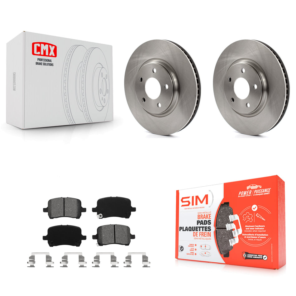 Front Disc Brake Rotors And Semi-Metallic Pads Kit For Chevrolet Cobalt Malibu Saturn Ion HHR Pontiac G6 Pursuit K8S-100038