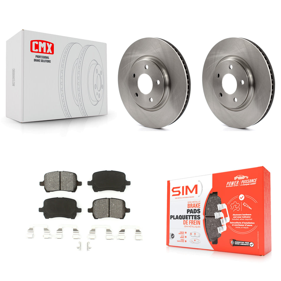 Front Disc Brake Rotors And Semi-Metallic Pads Kit For Chevrolet Malibu Pontiac G6 Cobalt Saturn Aura G5 K8S-100039