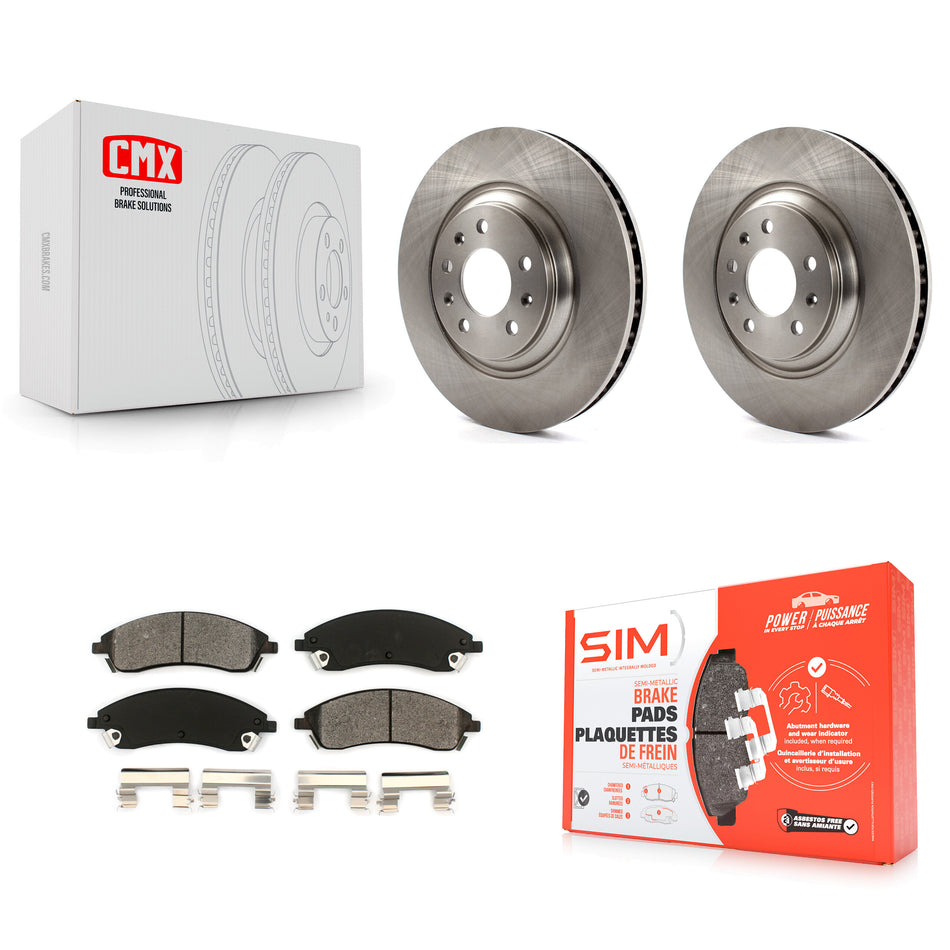 Front Disc Brake Rotors And Semi-Metallic Pads Kit For Cadillac CTS STS Pontiac Bonneville K8S-100048