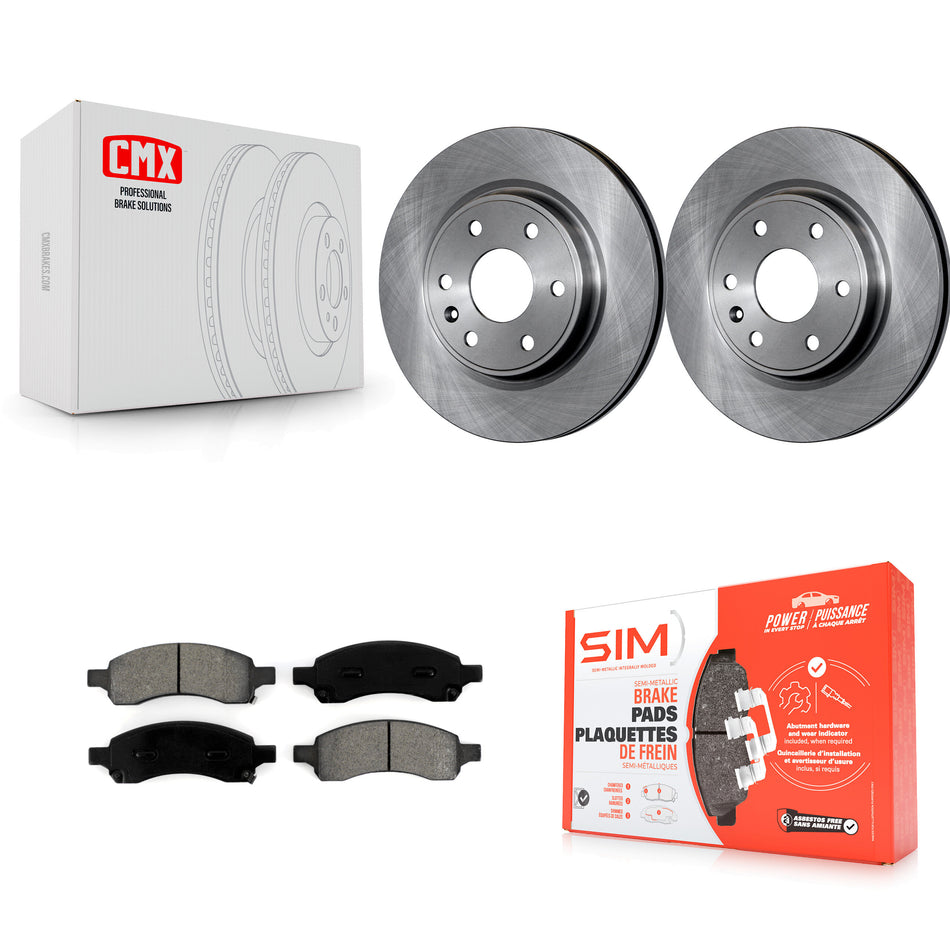 Front Disc Brake Rotors And Semi-Metallic Pads Kit For Chevrolet Traverse GMC Acadia Buick Enclave Saturn Outlook Limited K8S-100065