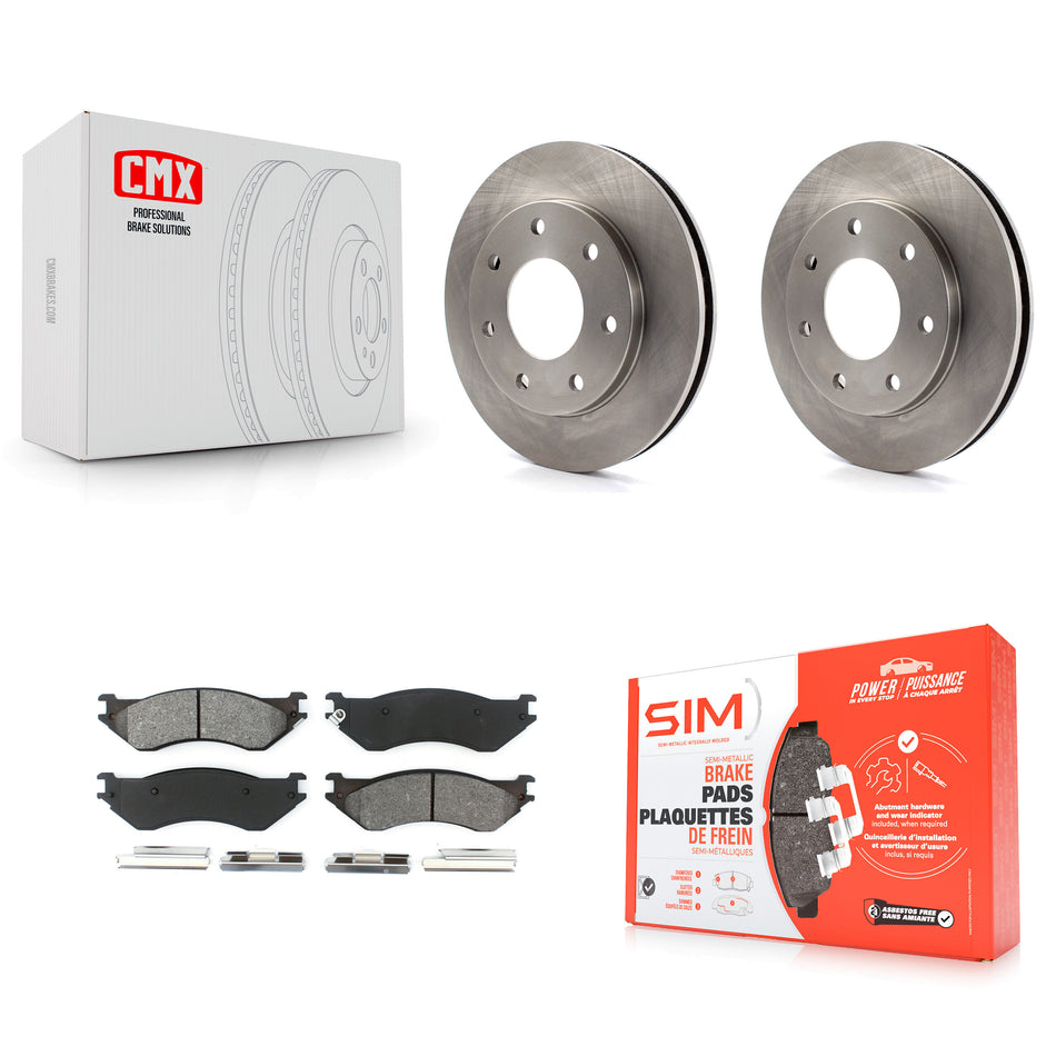 Front Disc Brake Rotors And Semi-Metallic Pads Kit For Ford F-150 F-250 HD Heritage 4WD K8S-100111