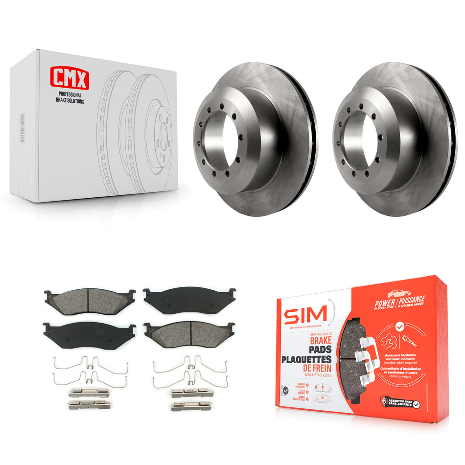 Front Disc Brake Rotors And Semi-Metallic Pads Kit For Ford F59 F-53 Motorhome Chassis F-59 Commercial Stripped K8S-100117