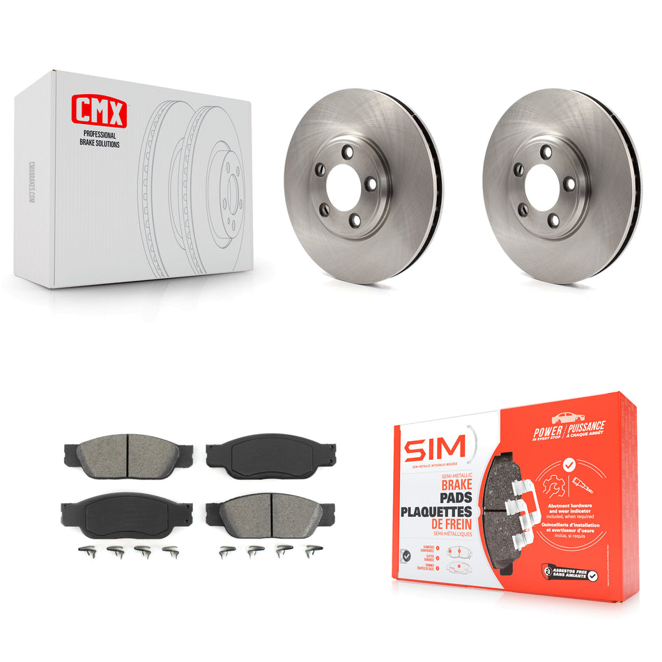 Front Disc Brake Rotors And Semi-Metallic Pads Kit For Lincoln LS Ford Thunderbird Jaguar S-Type K8S-100119
