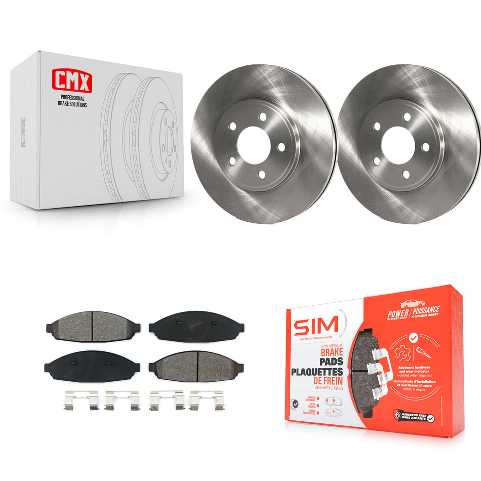 Front Disc Brake Rotors And Semi-Metallic Pads Kit For Ford Crown Victoria Mercury Grand Marquis Lincoln Town Car Marauder K8S-100132