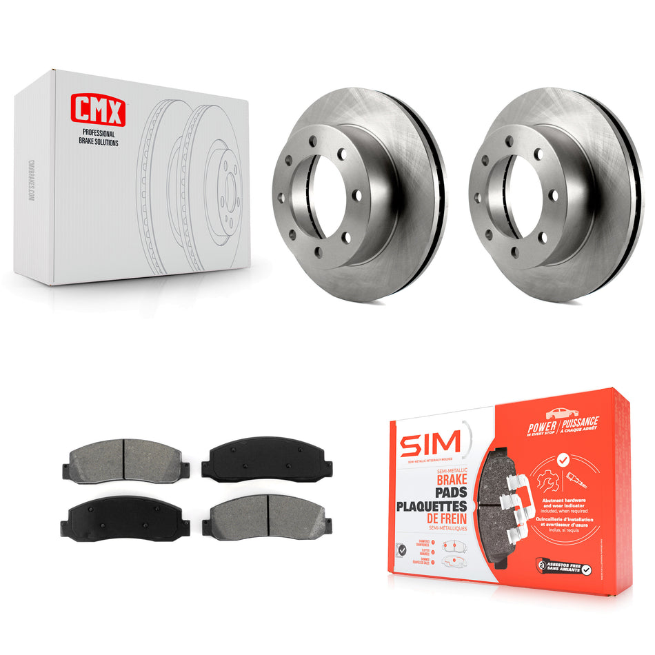 Front Disc Brake Rotors And Semi-Metallic Pads Kit For Ford F-250 Super Duty F-350 K8S-100138