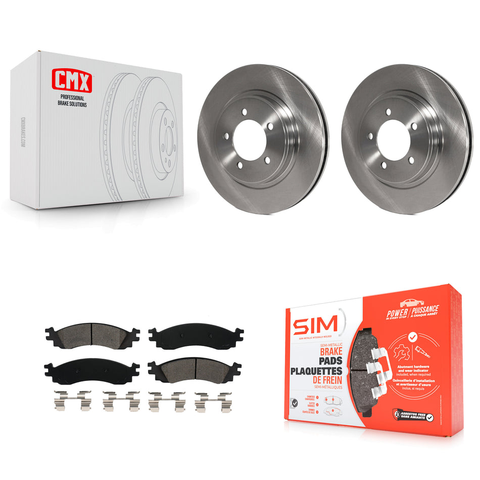 Front Disc Brake Rotors And Semi-Metallic Pads Kit For Ford Explorer Sport Trac Mercury Mountaineer K8S-100152
