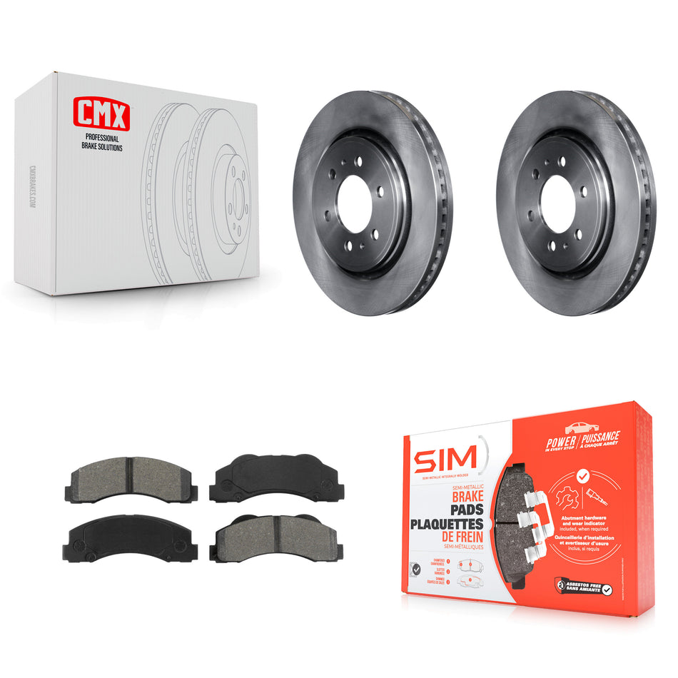 Front Disc Brake Rotors And Semi-Metallic Pads Kit For Ford F-150 Expedition Lincoln Navigator K8S-100155
