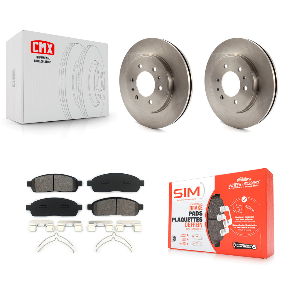 Front Disc Brake Rotors And Semi-Metallic Pads Kit For 2009 Ford F-150 With 6 Lug Wheels K8S-100163