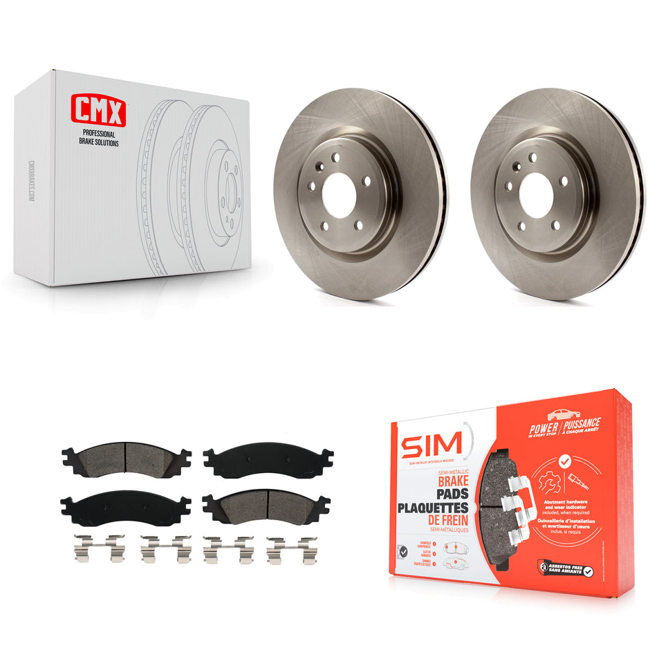 Front Disc Brake Rotors And Semi-Metallic Pads Kit For 2010-2012 Ford Taurus SHO K8S-100164