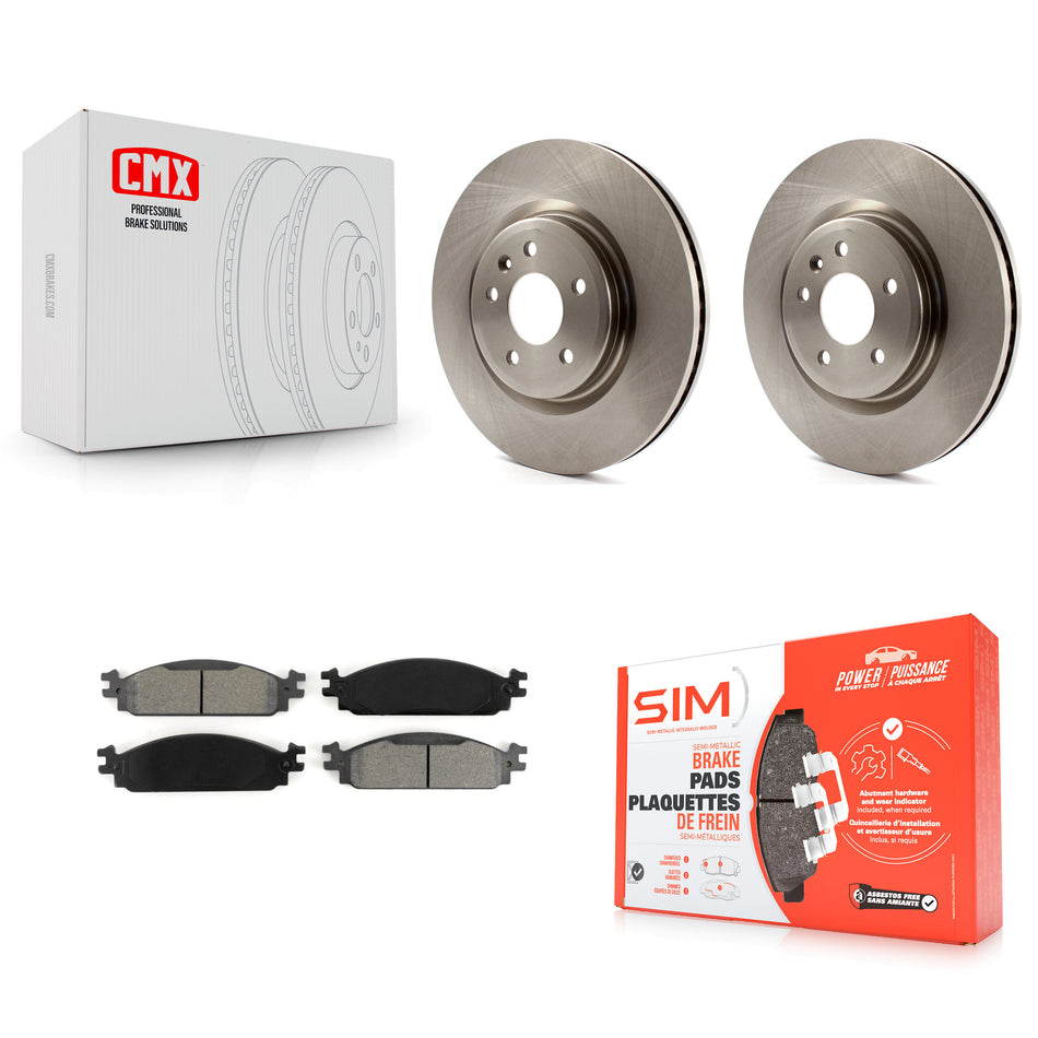 Front Disc Brake Rotors And Semi-Metallic Pads Kit For 2009-2010 Lincoln MKS K8S-100165