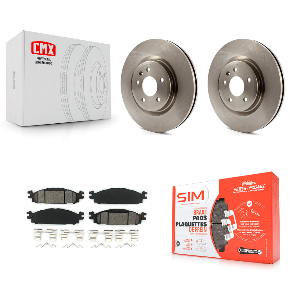 Front Disc Brake Rotors And Semi-Metallic Pads Kit For Ford Explorer Taurus Flex Lincoln MKT MKS K8S-100166