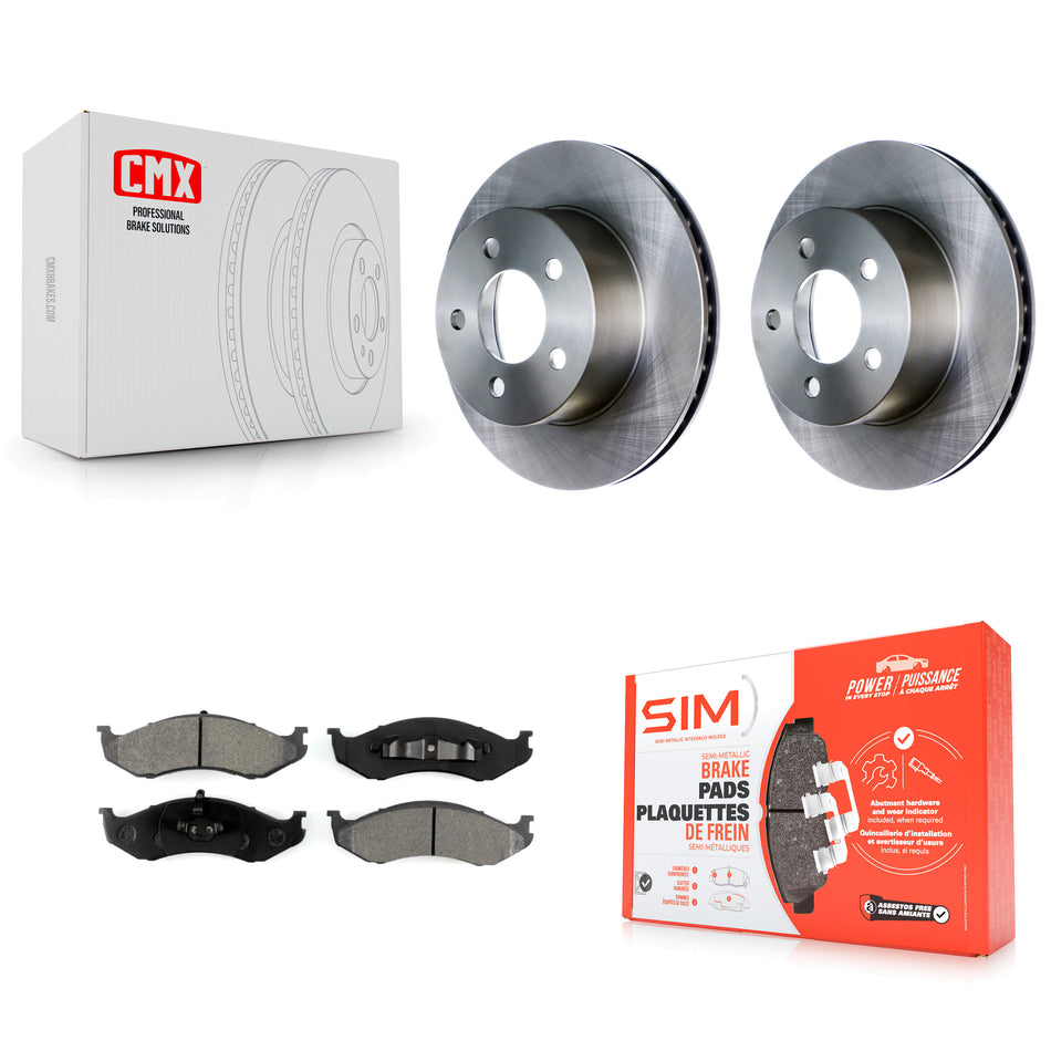 Front Disc Brake Rotors And Semi-Metallic Pads Kit For Jeep Wrangler Cherokee Grand Comanche Wagoneer TJ K8S-100181