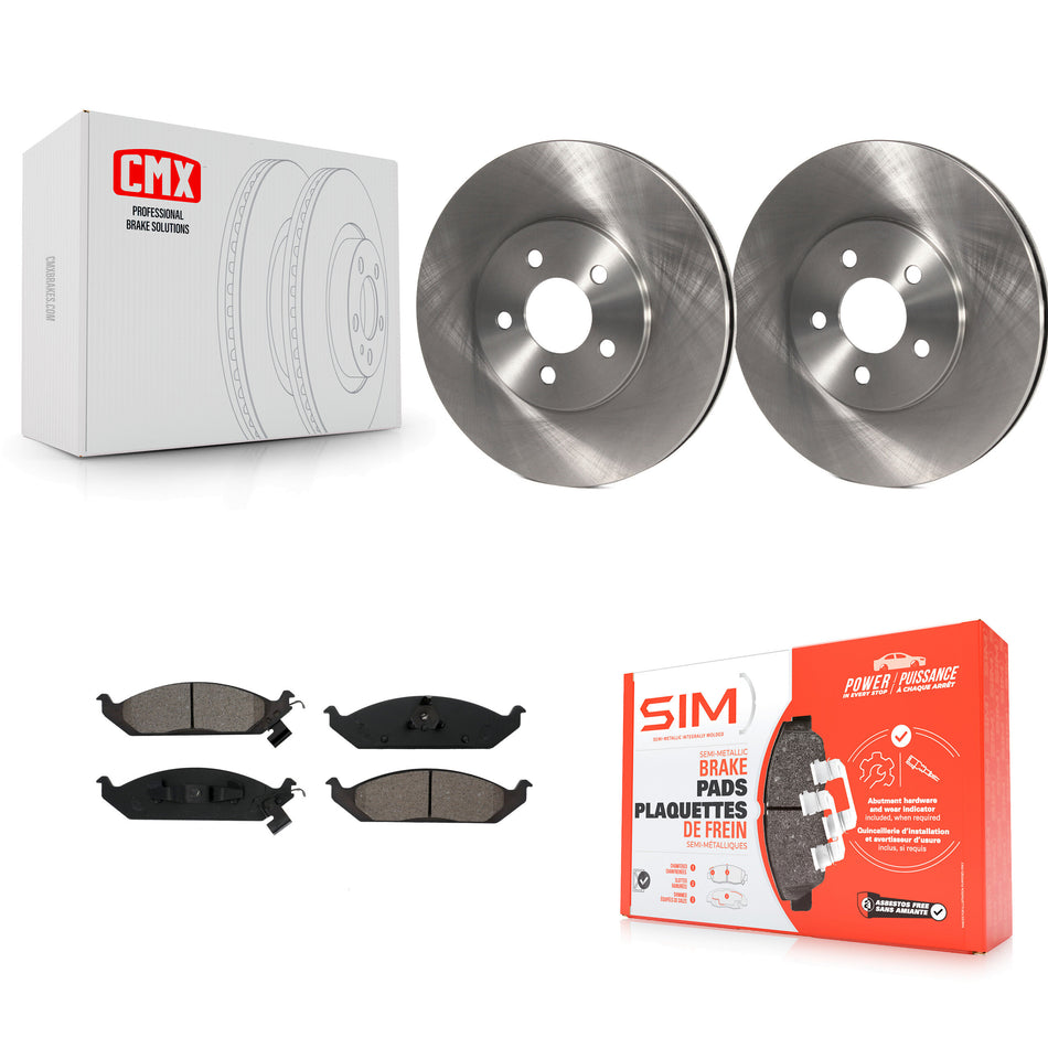 Front Disc Brake Rotors And Semi-Metallic Pads Kit For Dodge Stratus Chrysler Cirrus Plymouth Breeze K8S-100189