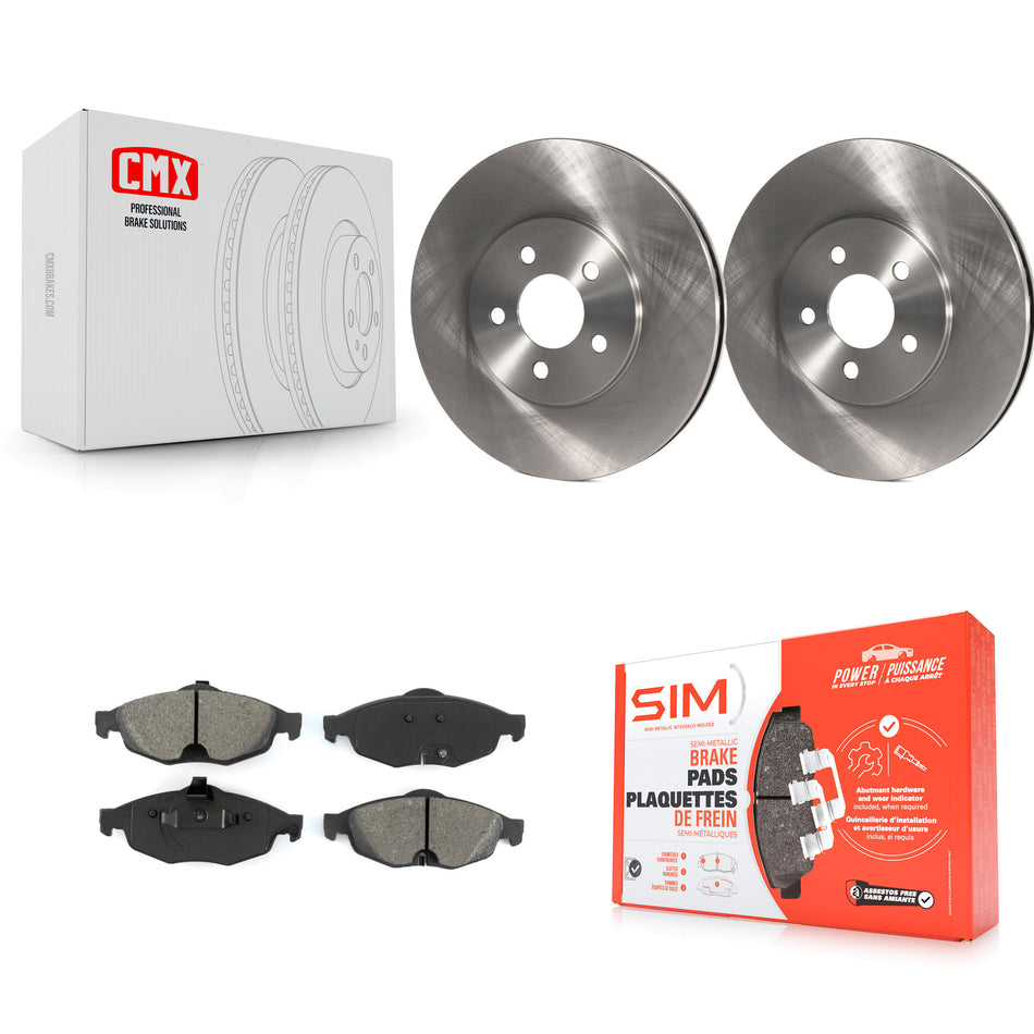 Front Disc Brake Rotors And Semi-Metallic Pads Kit For Chrysler Sebring Dodge Stratus K8S-100190