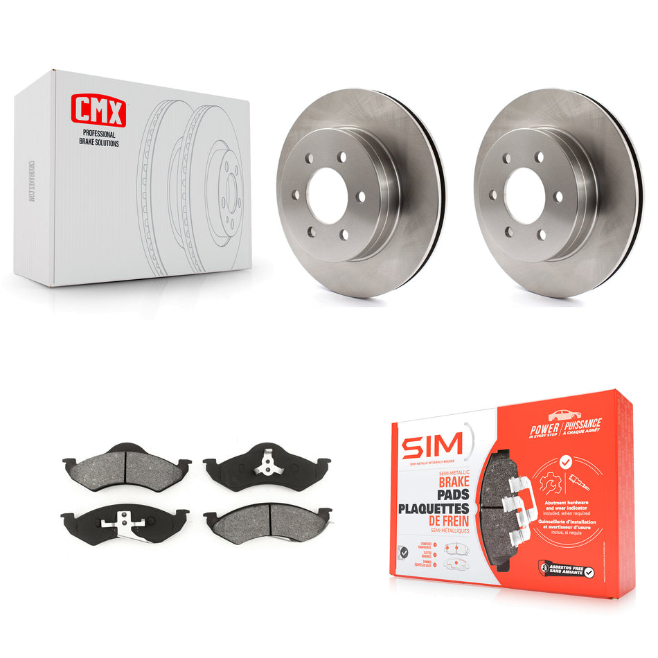 Front Disc Brake Rotors And Semi-Metallic Pads Kit For Dodge Durango Dakota K8S-100193