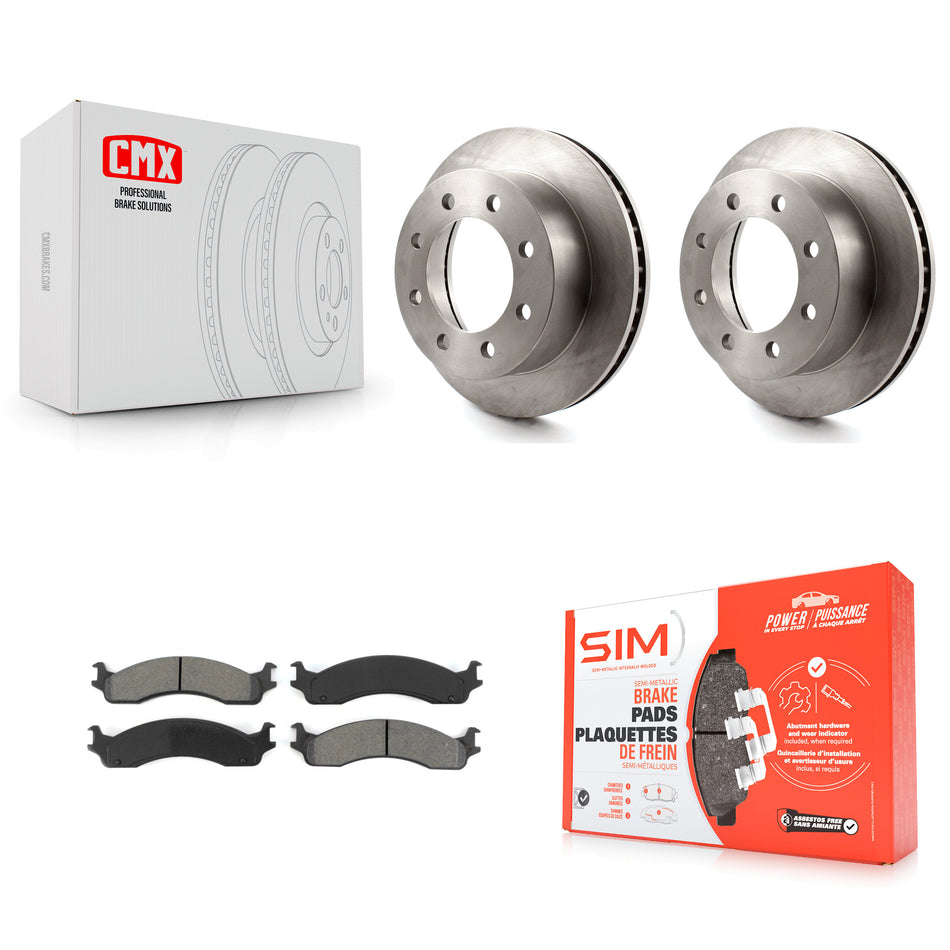 Front Disc Brake Rotors And Semi-Metallic Pads Kit For Dodge Ram 2500 3500 Van K8S-100203