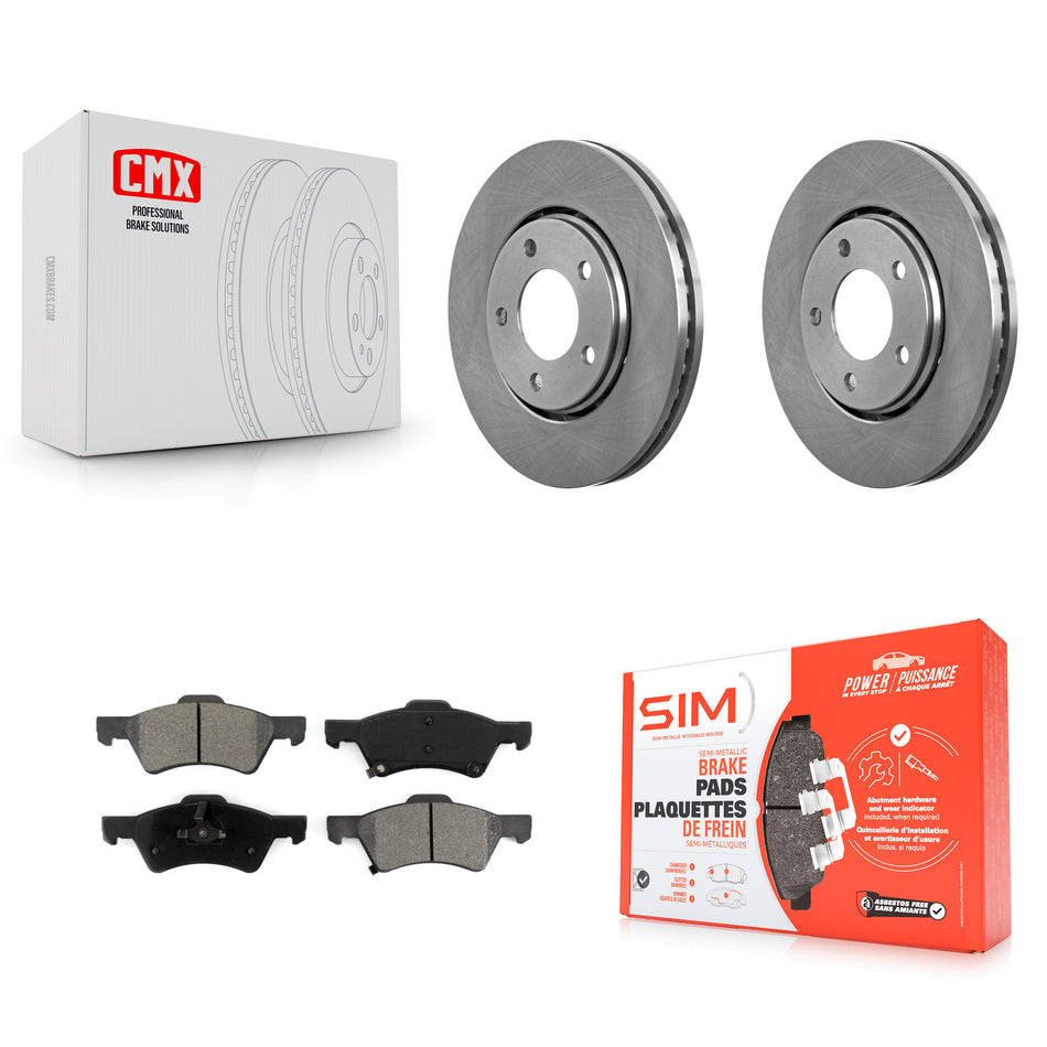 Front Disc Brake Rotors And Semi-Metallic Pads Kit For Dodge Caravan Chrysler Voyager K8S-100211