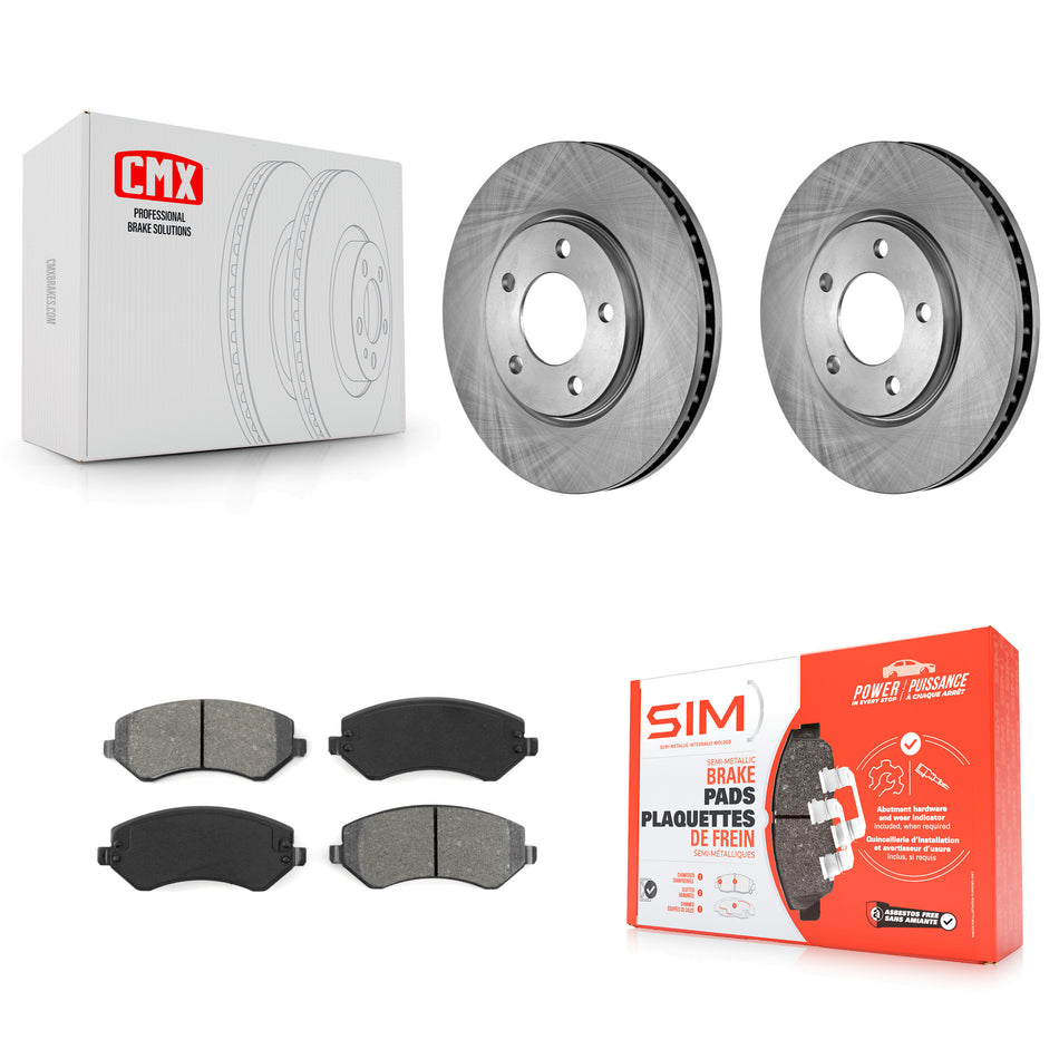 Front Disc Brake Rotors And Semi-Metallic Pads Kit For Dodge Grand Caravan Chrysler Voyager K8S-100212