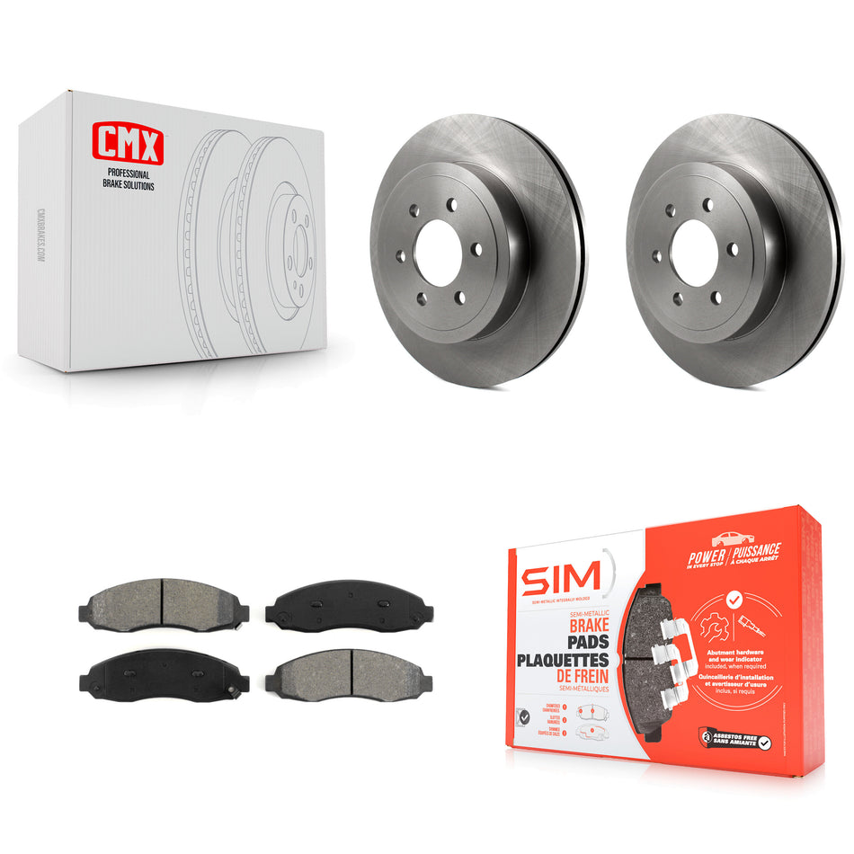 Front Disc Brake Rotors And Semi-Metallic Pads Kit For 2003-2004 Dodge Dakota K8S-100219
