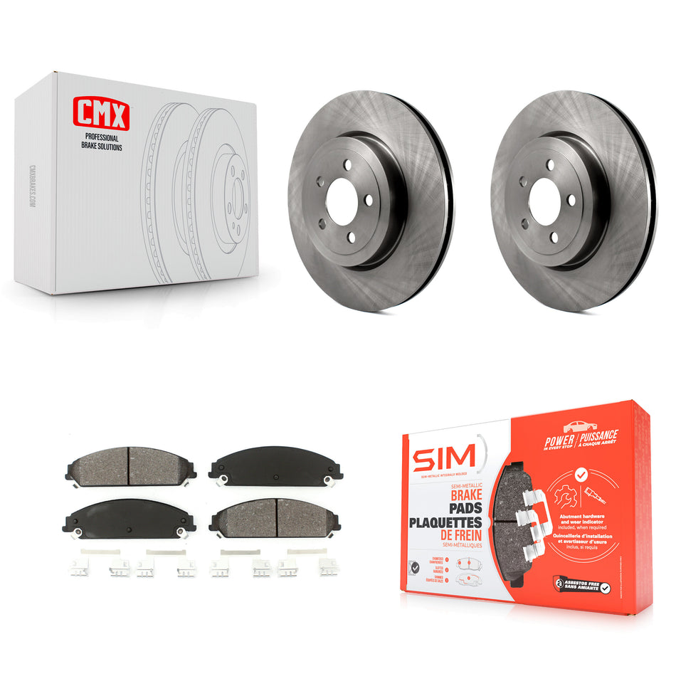 Front Disc Brake Rotors And Semi-Metallic Pads Kit For Dodge Charger Chrysler 300 Challenger Magnum K8S-100223