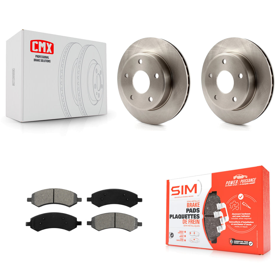 Front Disc Brake Rotors And Semi-Metallic Pads Kit For Dakota Dodge Mitsubishi Raider Ram K8S-100224