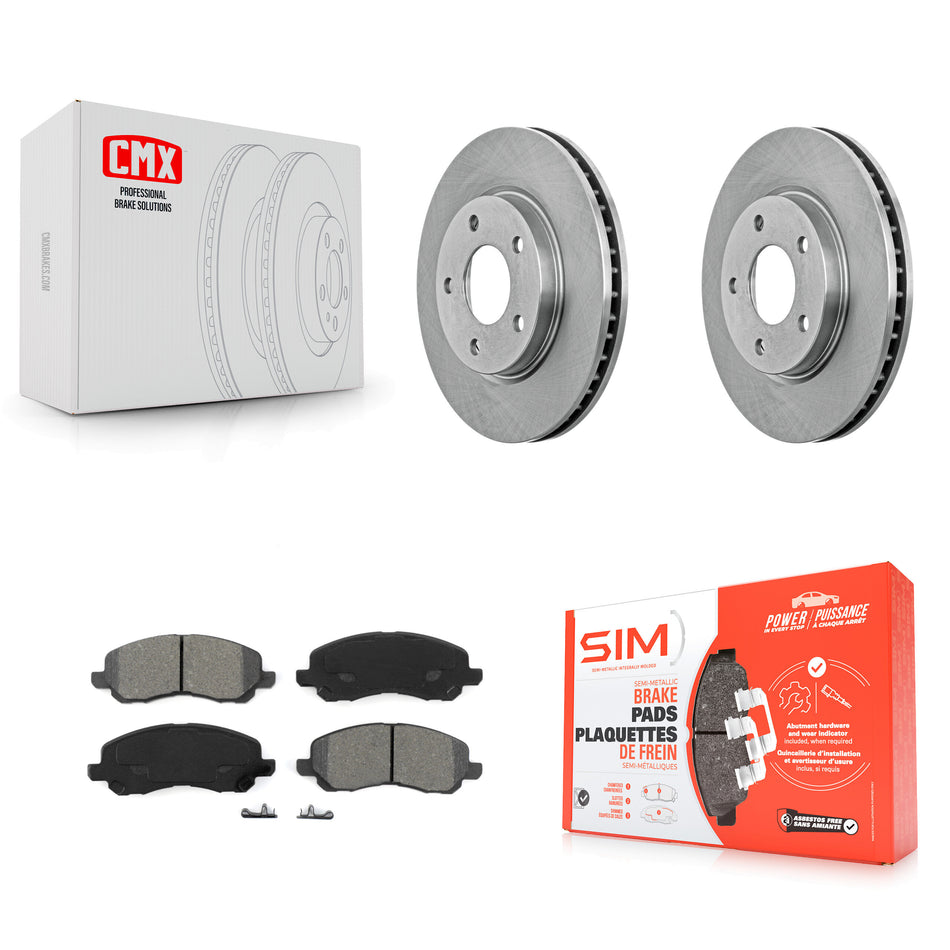 Front Disc Brake Rotors And Semi-Metallic Pads Kit For Dodge Caliber Mitsubishi Lancer K8S-100228