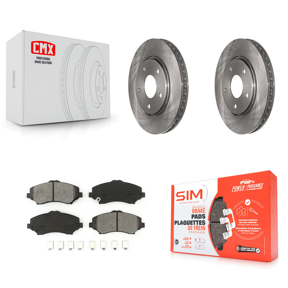 Front Disc Brake Rotors And Semi-Metallic Pads Kit For Dodge Grand Caravan Chrysler Town & Country Journey Volkswagen Routan Ram C/V K8S-100233