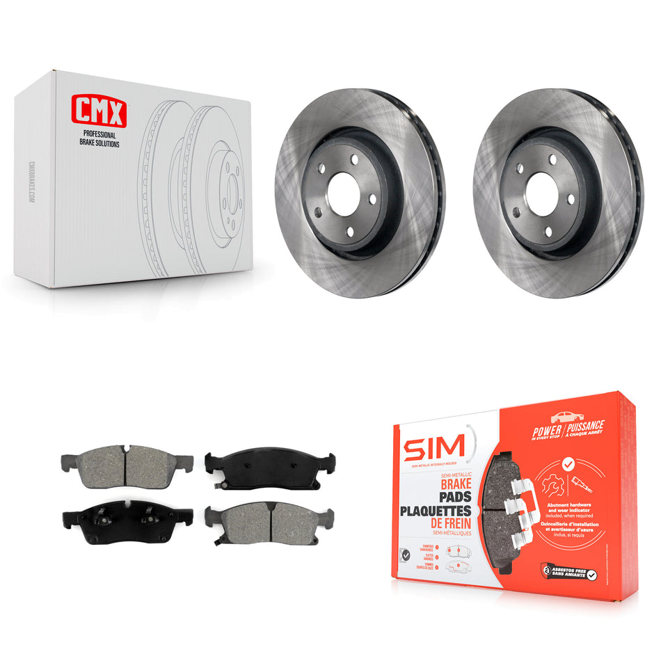 Front Disc Brake Rotors And Semi-Metallic Pads Kit For Jeep Grand Cherokee Dodge Durango WK K8S-100240