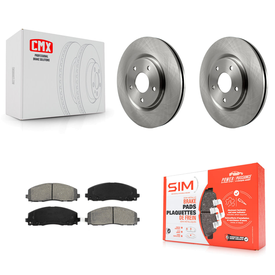 Front Disc Brake Rotors And Semi-Metallic Pads Kit For Dodge Grand Caravan Chrysler Journey Town & Country Pacifica Ram C/V Volkswagen Routan Voyager K8S-100242