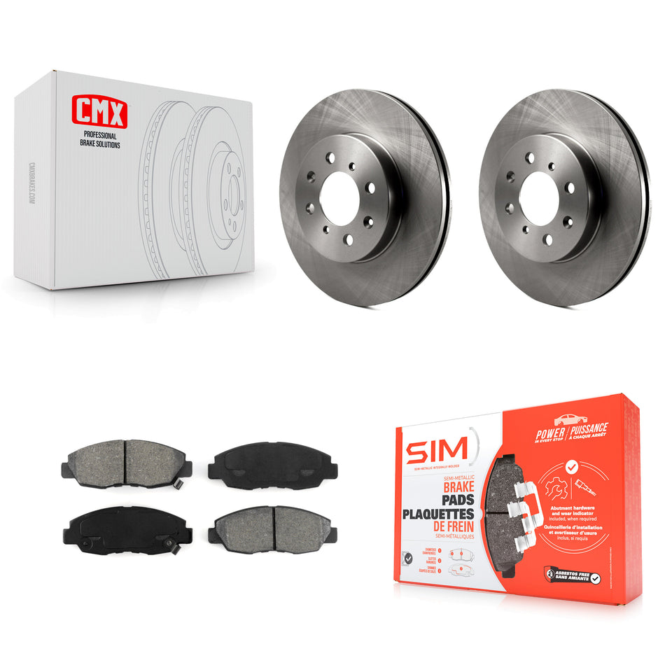 Front Disc Brake Rotors And Semi-Metallic Pads Kit For Honda Civic Insight Acura EL K8S-100261